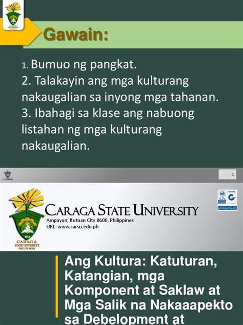 3 Ang Kultura Katuturan, Katangian, Mga Komponent at Saklaw .